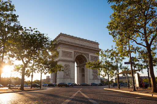 View of Arc de Triomphe - Triumphal Arc in Paris, France