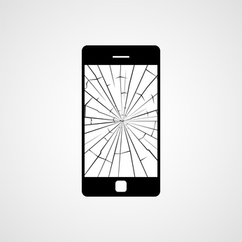 Broken smartphone screen. Vector icon