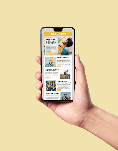 Hand holding smartphone mockup
